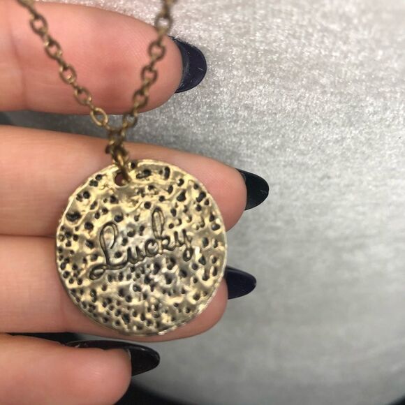 Lucky 3 Layer Elephant Trunk Up Gold Tone Necklace - Picture 4 of 5